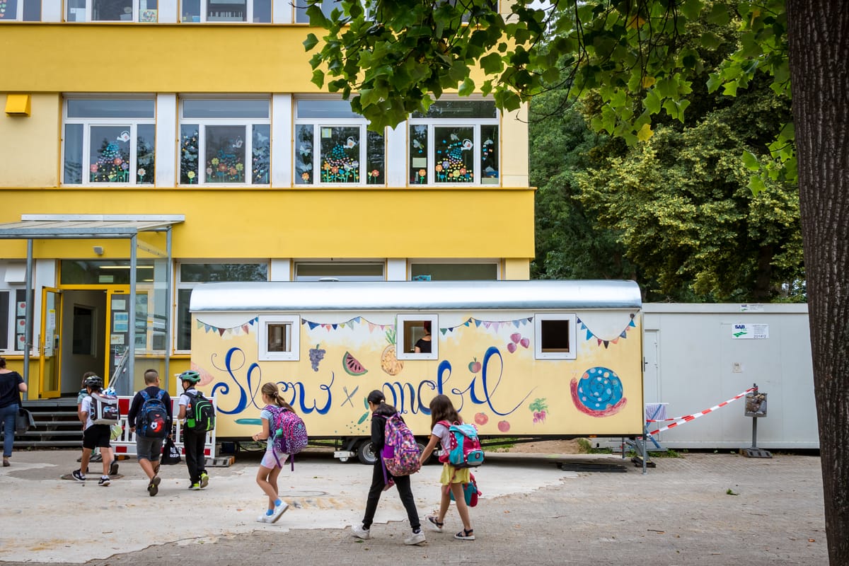 Das Slow Mobil auf den Schulhöfen in Freiburg und Umgebung